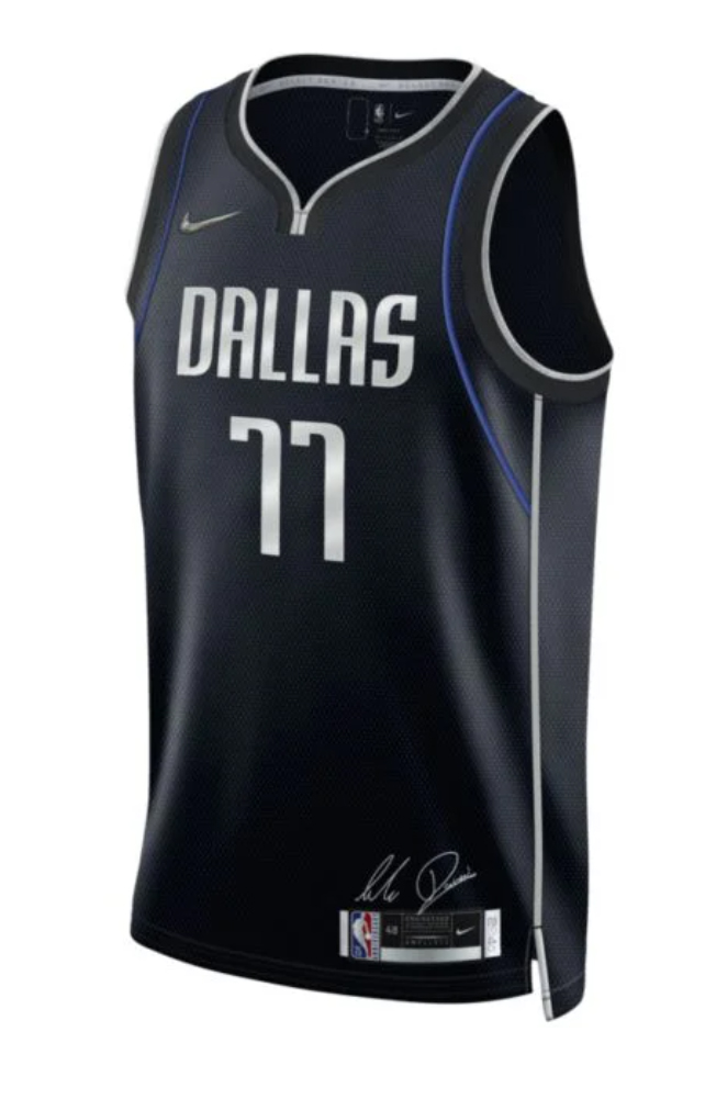Czarna koszulka NBA Luka Dončić Dallas Mavericks DH8069010 M z wyszywanym numerem 77
