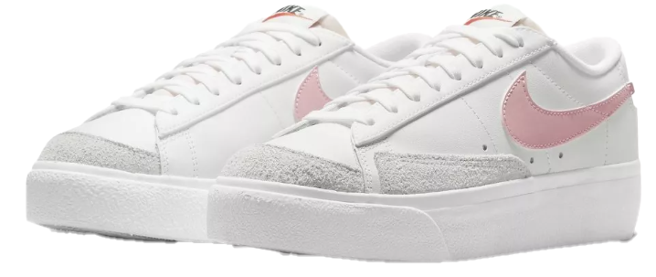 Białe damskie sneakersy Nike Blazer Low Platform DJ0292-103 44 przód ze skórzaną cholewką