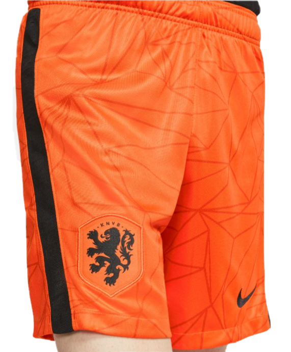 Boczny widok pomarańczowych męskich spodenek Nike Holandia 2020/22 Slim Fit XL z panelami wentylacyjnymi