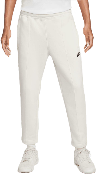 Beżowe męskie spodnie Nike Sportswear Fleece Slim Fit DO0022-104 XXL przód z elastycznym pasem