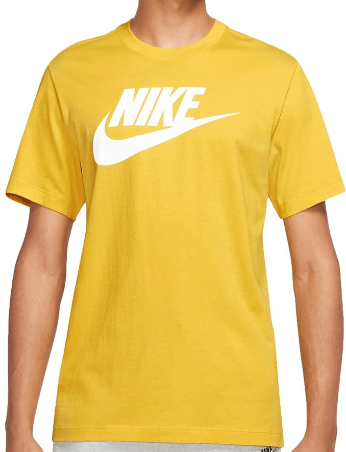 Żółta męska koszulka Nike Tee Icon Futura Sportswear AR5004-709 XL przód z logo