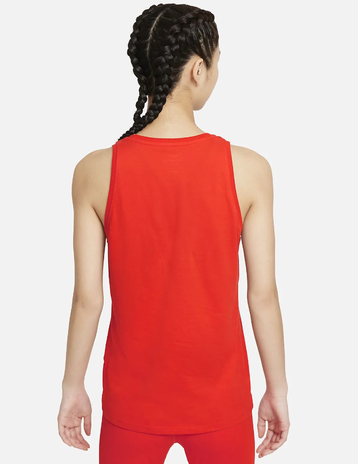 Czerwony damski top Nike Dri-FIT Icon Clash DJ1742-673 XS tył z luźnym krojem bez rękawów
