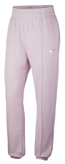 Fioletowe spodnie dresowe damskie Nike DA0979-512 L przód z logo Swoosh