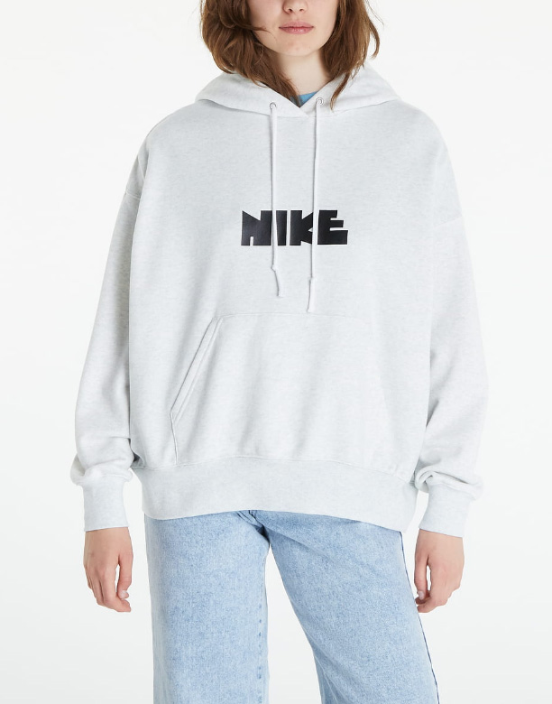 Szara bluza damska Nike DM6775-025 S przód z nadrukiem