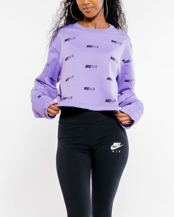 Fioletowa bluza damska Nike BV9006-567 XL przód z nadrukiem Air