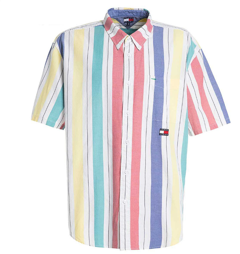 Wielokolorowa koszula męska Tommy Hilfiger Jeans Summer Stripe S z pionowymi paskami