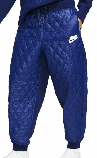 Damskie niebieskie spodnie dresowe Nike Joggers QLTD CJ6256-492 M przód z pikowaną fakturą