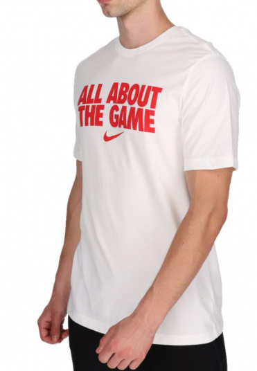 Biała koszulka męska Nike Tee NBA All About The Game M detal