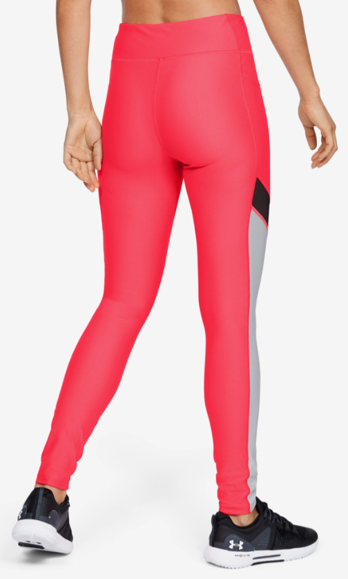 Czerwone damskie legginsy Under Armour HeatGear Compression 1355598628 S/M bok z siateczkowymi wstawkami
