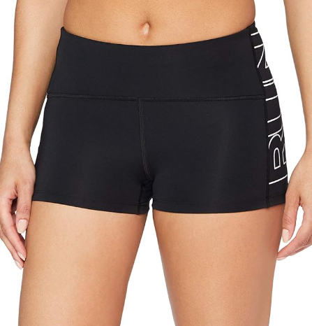 Damskie czarne spodenki Under Armour Launch Compression HeatGear 1356209001 SM bok z odblaskowymi detalami