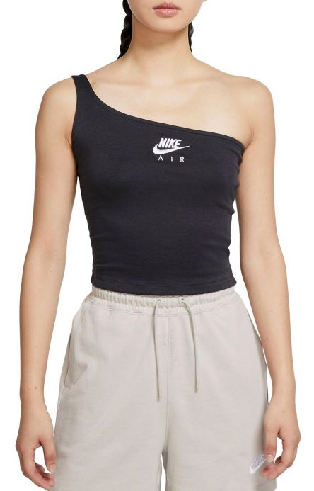 Ciemnoszary top Nike Air Asymmetrical DD5435-070 rozmiar XL na jedno ramię z logo Air