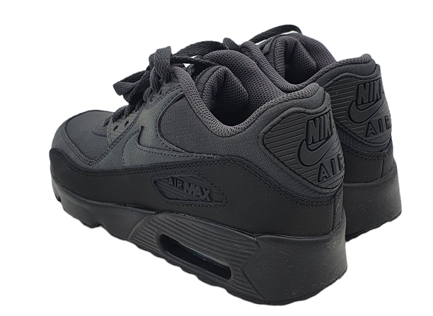 Szare młodzieżowe sneakersy Nike Air Max 90 ES BG AV4152-001 r. 36,5 bok z waflową podeszwą