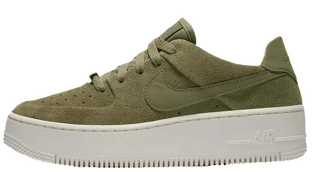 Khaki damskie sneakersy Nike Air Force 1 Sage Low AR5339-200 42,5 przód ze skórzaną cholewką