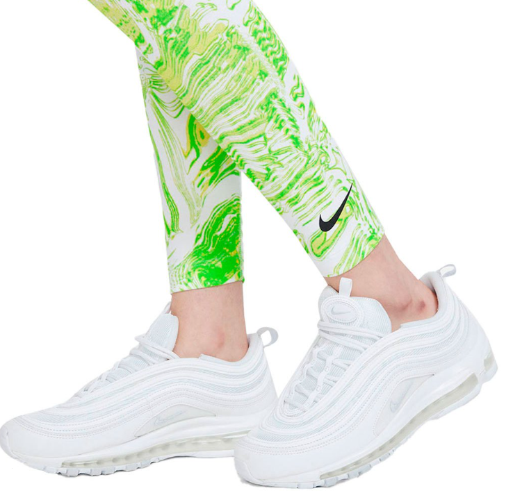 Multikolorowe legginsy Nike High Waisted Dance Zielone XS – Widok frontu