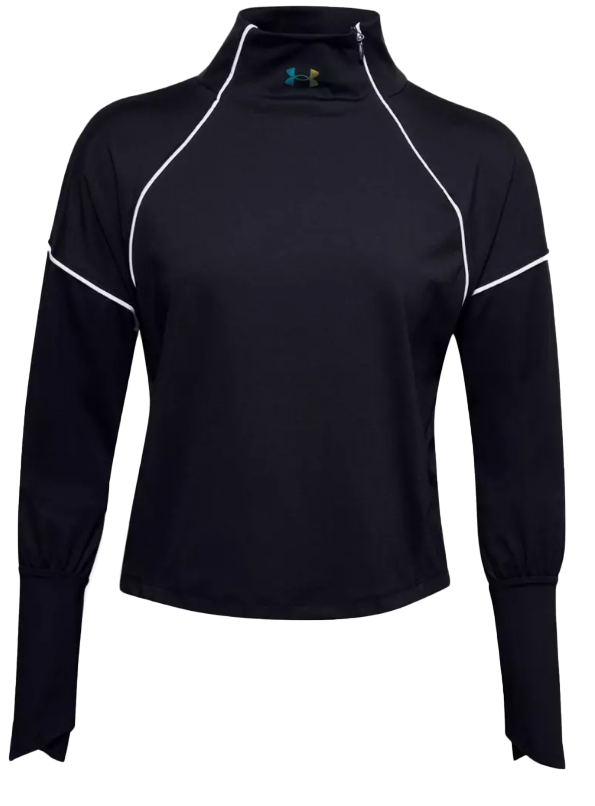 Czarna bluza damska Under Armour ColdGear SM przód z zamkiem 1/2