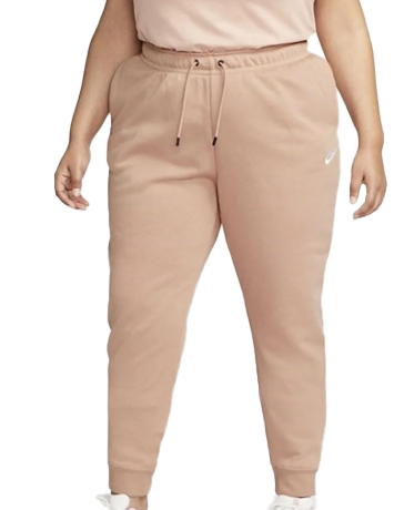 Różowe damskie spodnie Nike NSW Essentials Plus Size CJ0412-609 3X przód z elastycznym pasem
