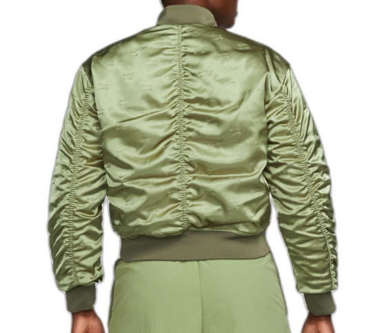 Zielona damska kurtka Nike Air Bomber Therma-FIT DV4372-334 L przód z zamkiem błyskawicznym