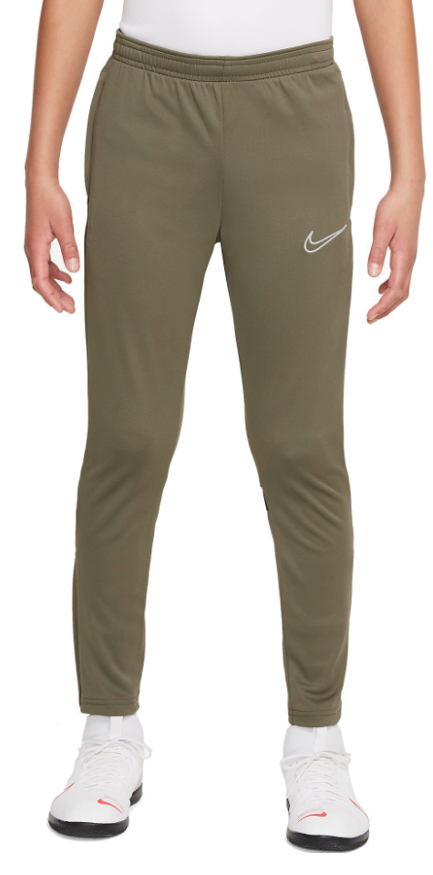Spodnie junior Nike Academy CW6124-222 khaki 137-147 cm przód z logo Nike