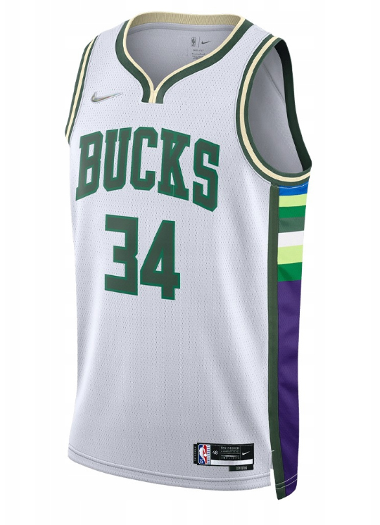 Biała koszulka NBA Bucks Giannis Antetokounmpo DB4035100 M City Edition