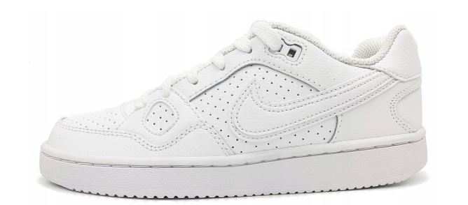 Białe dziecięce sneakersy Nike Son Of Force 615153-109 r. 35,5 bok z gumową podeszwą