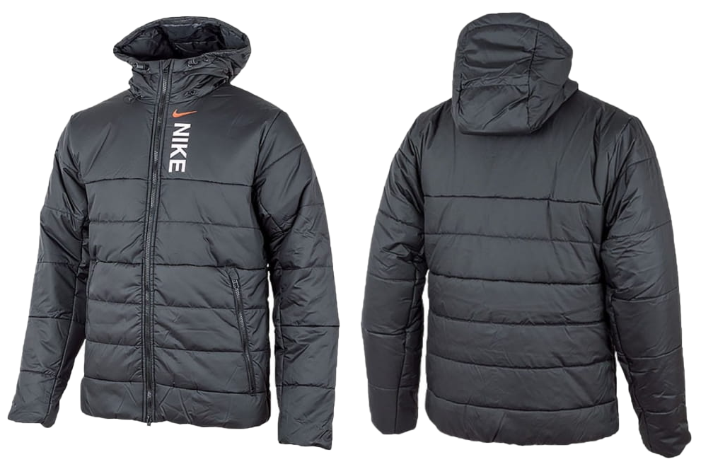 Czarna kurtka męska Nike NSW Hybrid Therma-FIT DX2036-010 M przód z technologią Therma-FIT