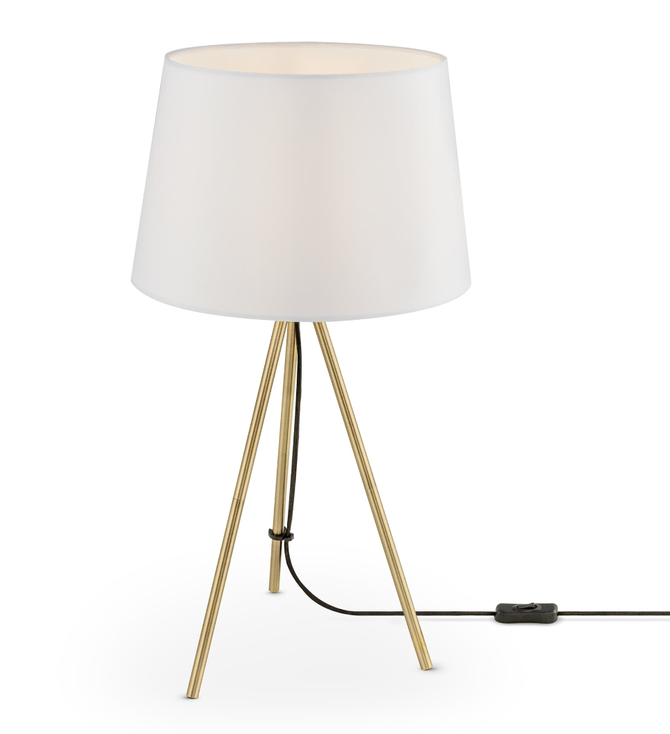 Maytoni Sandy lampka mosiądz biały abażur detal Z016TL-01BS