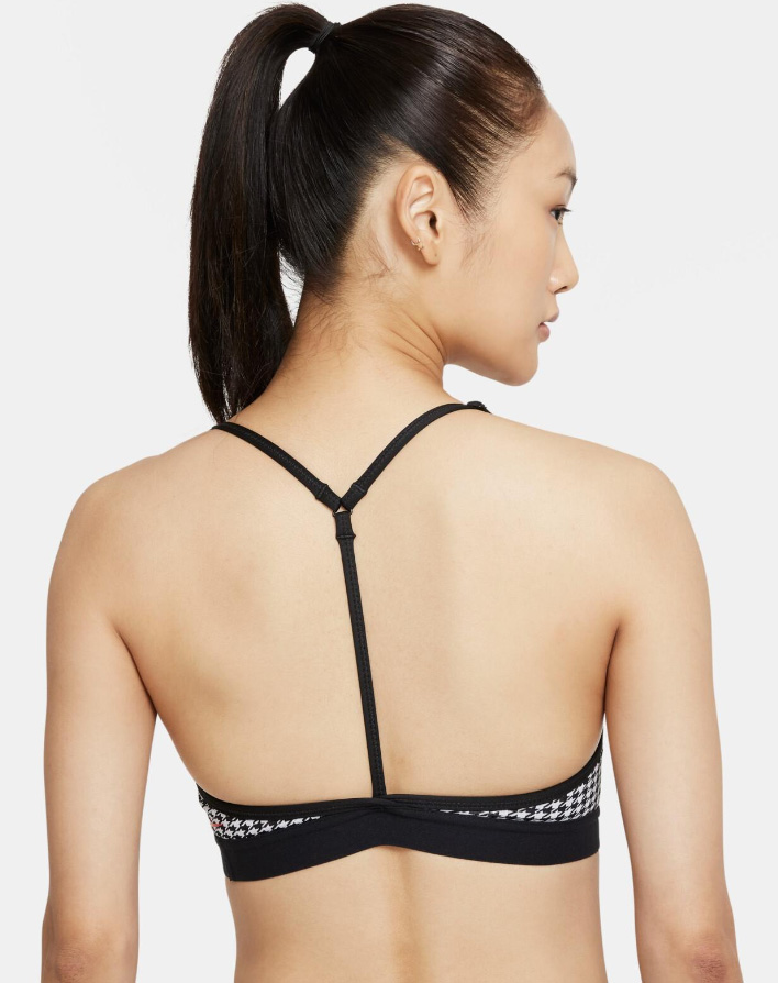 Biustonosz sportowy damski Nike Indy Dri-FIT Icon Clash pepitka XS DD1086-010 tył