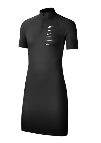 Czarna sukienka damska Nike CU5674-011 XS detal zamka 1/4