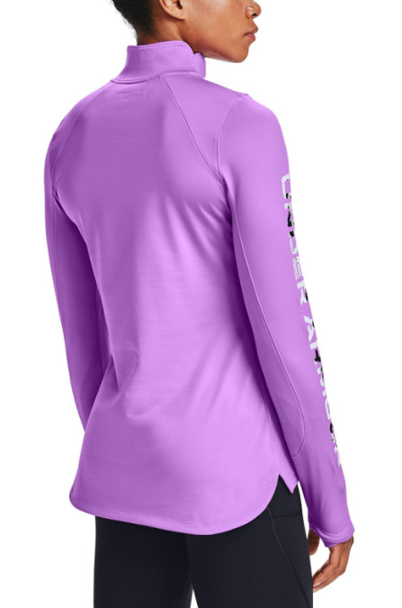 Fioletowa koszulka damska Under Armour 1359691568 SM bok z otworami na kciuki