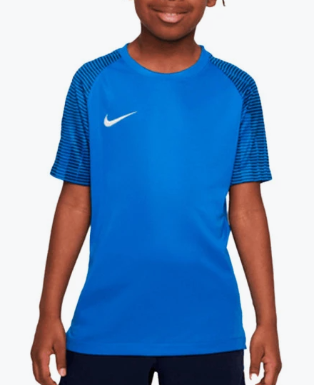 Niebieska koszulka junior Nike Dri-FIT Academy DH8369-464 137-147 cm tył z siateczkową wstawką