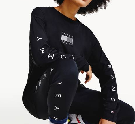 Bluza damska Tommy Hilfiger czarna XS bez kaptura przód