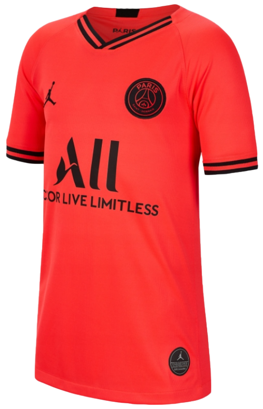 Męska koszulka piłkarska Nike PSG Jordan Stadium Away 19/20 czerwona L przód