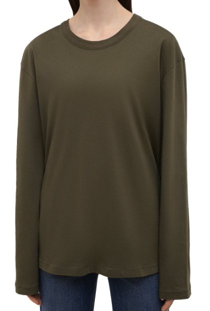 Zielona koszulka z długim rękawem Calvin Klein 00040139UA-LI1 M tył z pomarańczowymi szwami