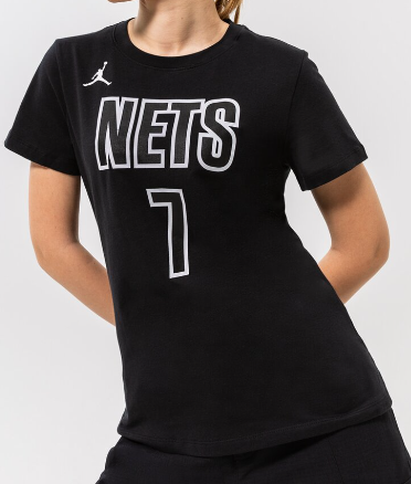 Czarna damska koszulka Nike NBA Jordan Brooklyn Nets Durant DV6333-017 XXL z logo Nets