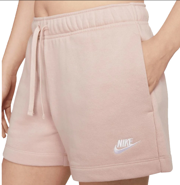 Spodenki damskie Nike Club Fleece L różowe bok