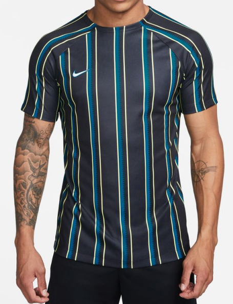 Czarna męska koszulka Nike Academy Pro Dri-FIT DV9293-010 XS z żółto-niebieskimi paskami
