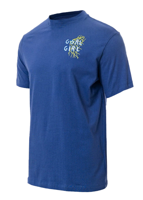 Niebieski damski t-shirt Nike Goal Girl DH7482-410 L tył z krótkim rękawem