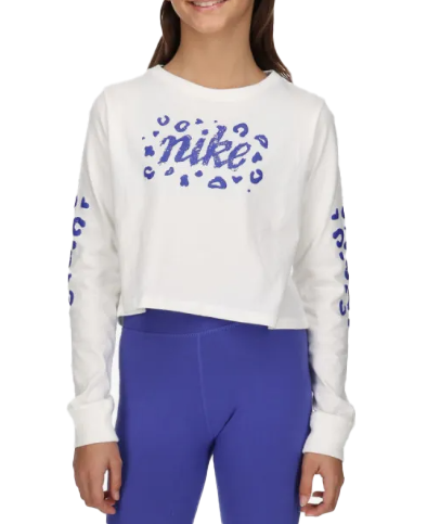 Biała dziewczęca bluzka Nike Icon Clash DV0561-100 L z długim rękawem