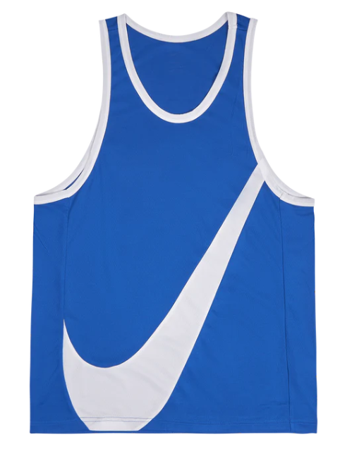 Niebieska koszulka męska Nike Dri-FIT Tank DH7132480 L przód z logo