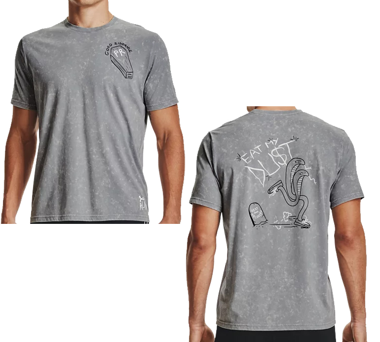 Szara męska koszulka Under Armour HeatGear Run Your Face Off 1361482035 L detal logo