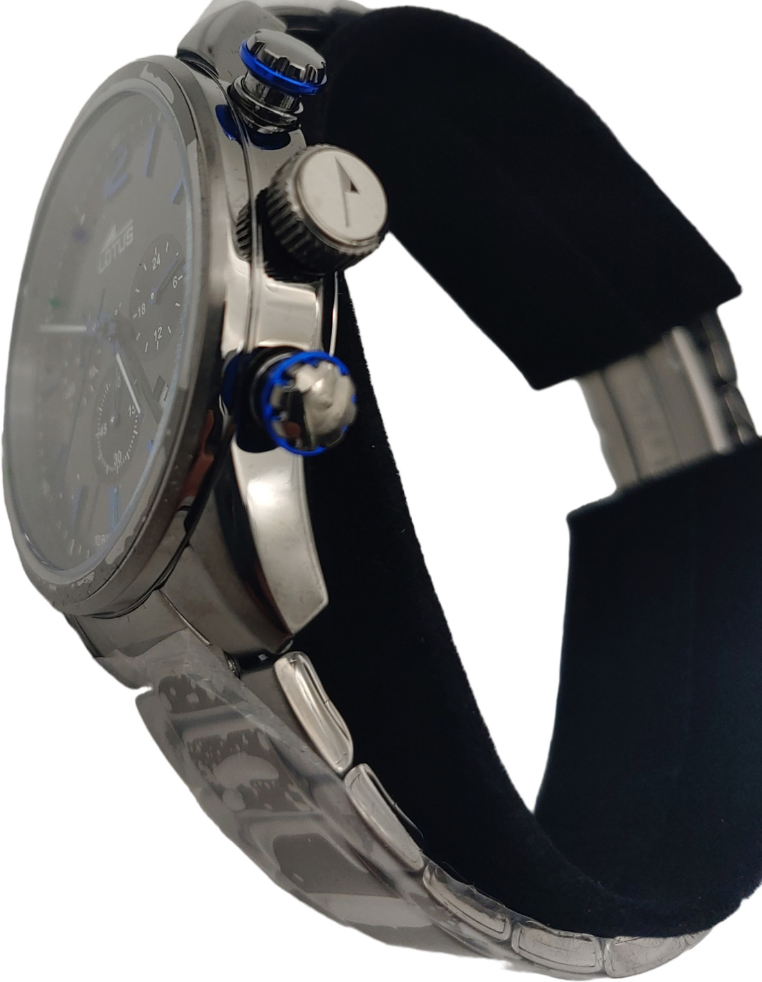 Zegarek Lotus 18686/3 detal czarna tarcza i chronograf