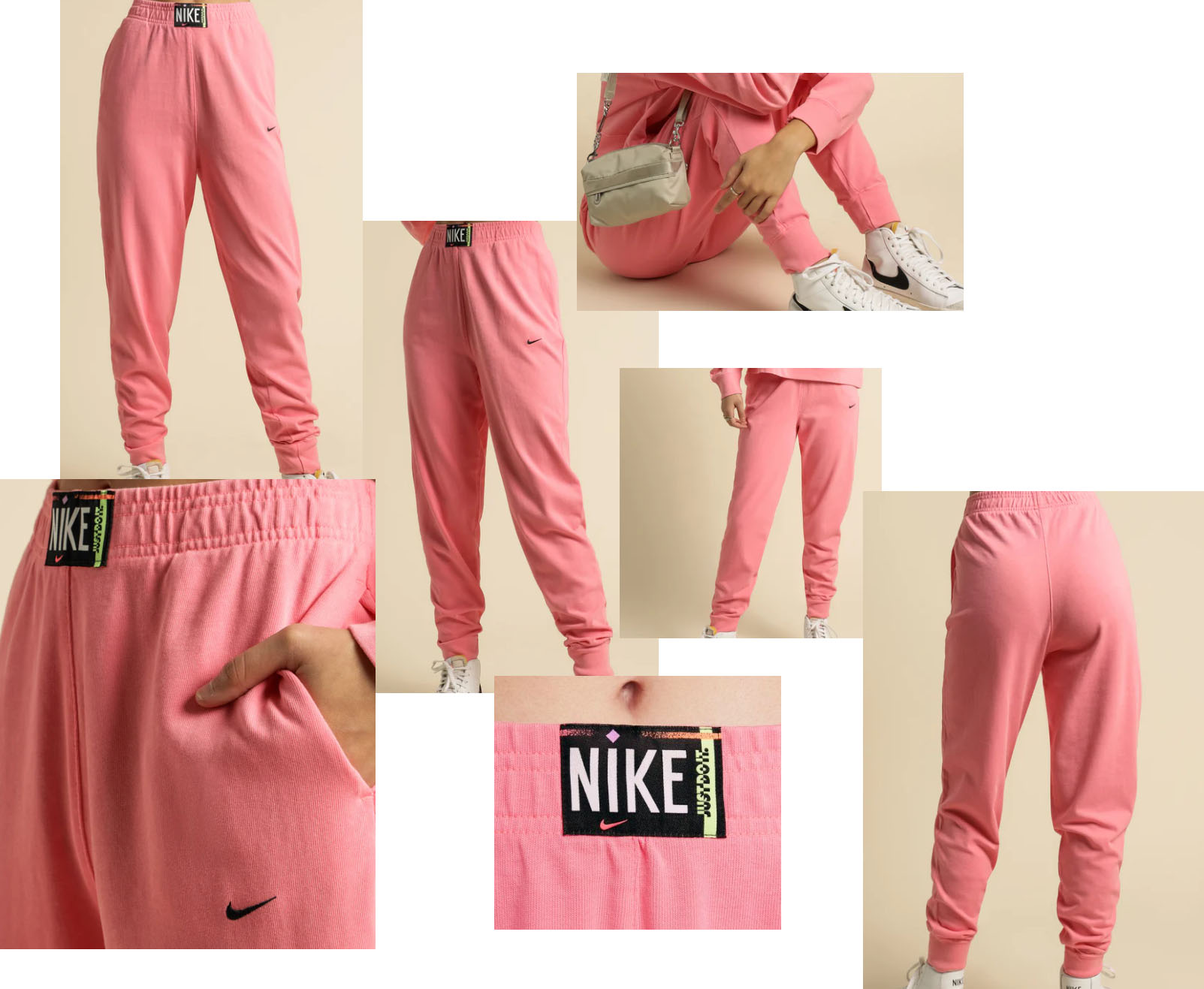 Spodnie dresowe damskie Nike Sportswear Joggers S różowe przód