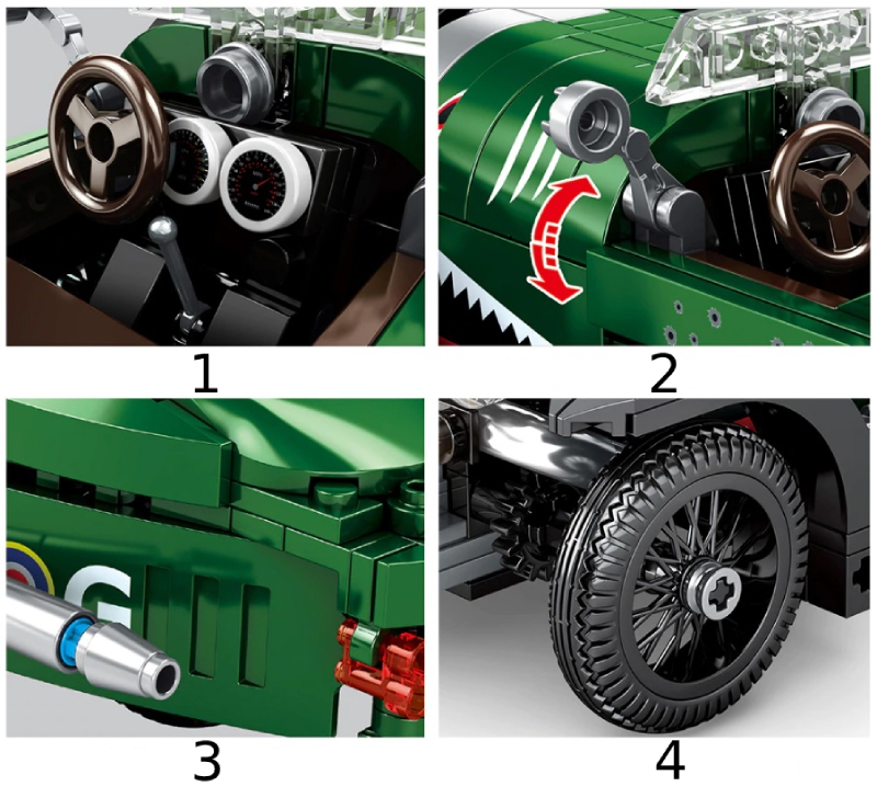 KLOCKI SAMOCHÓD TRÓJKOŁOWY 3 WHEELER MORGAN 487 SY 8151