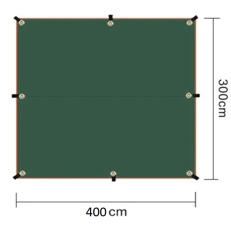 zestaw płachta biwakowa tarp - wymiary