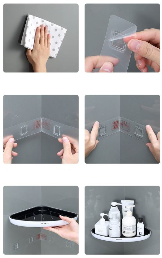 półka łazienkowa narożna zestaw - montaż