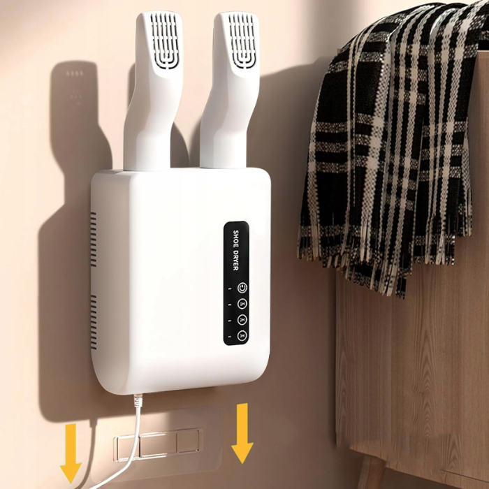 SUSZARKA DO BUTÓW RĘKAWICZEK ELEKTRYCZNA NAŚCIENNA TIMER BIAŁA 140W