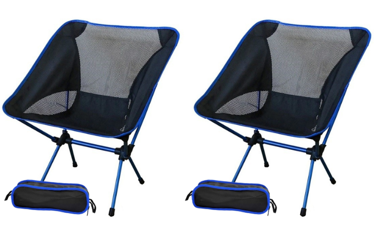 KRZESŁO TURYSTYCZNE SKŁADANE WĘDKARSKIE KEMPINGOWE NIEBIESKIE 2 SZTUKI