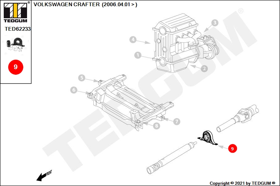 VOLKSWAGEN CRAFTER PODPORA WAŁU KPL 2E_ 2F_