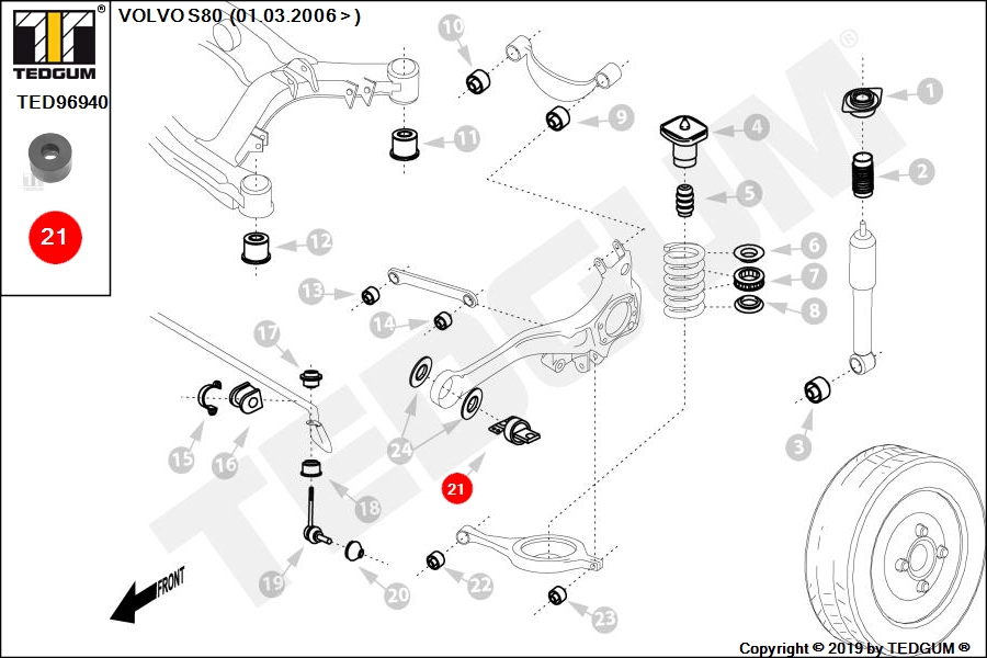 VOLVO S80 ŁOŻYSKO ŚRUBY ŚCIĄGACZA TULEI II AS 06-