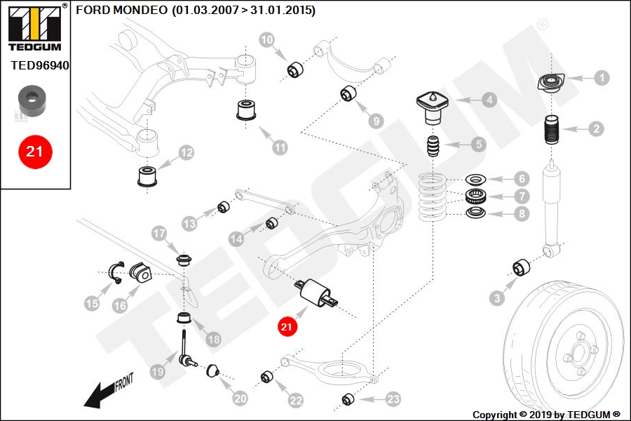FORD MONDEO ŁOŻYSKO ŚRUBY ŚCIĄGACZA TULEI IV BA7